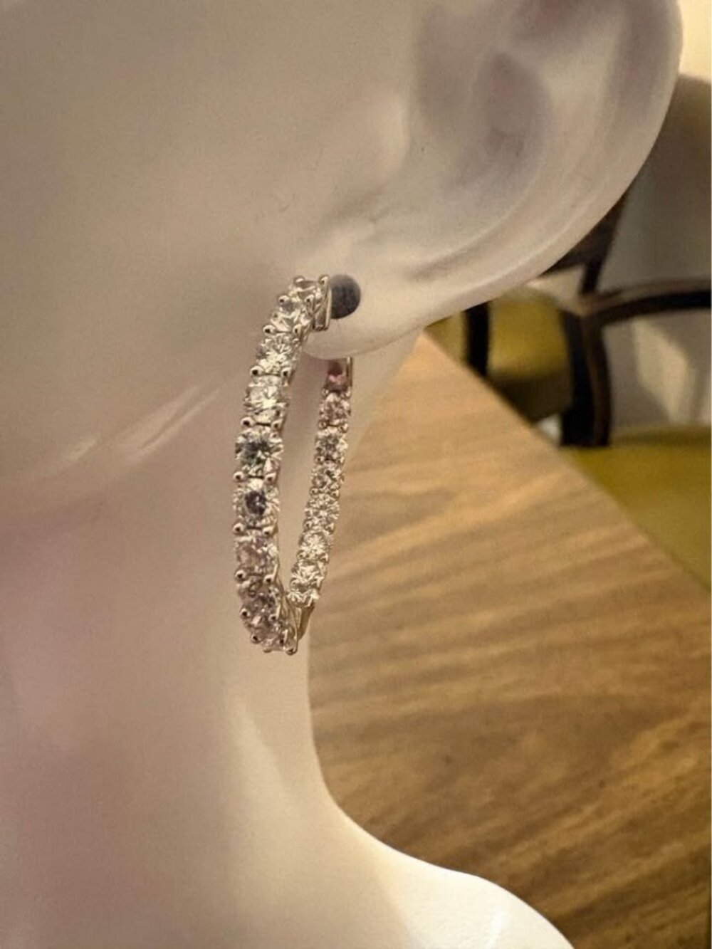 5.00 CTW Lab-Grown Diamond Hoop Earrings – 925 Sterling Silver